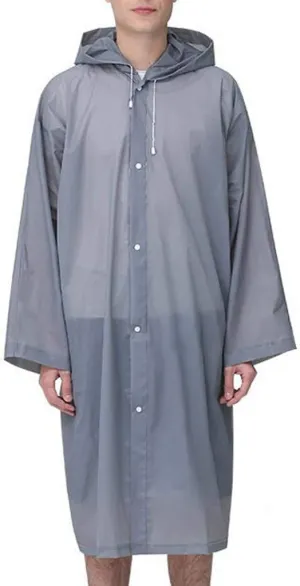 Rain Poncho Raincoats for Adults, Reusable Rain Jacket Hooded Waterproof Breathable Lightweight Transparent Rainwear
