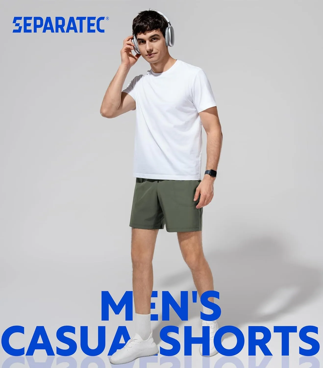 Separatec Mens Athletic Gym Shorts - Breathable Men's Quick Dry Short with Zipper Pockets for Running, Workout