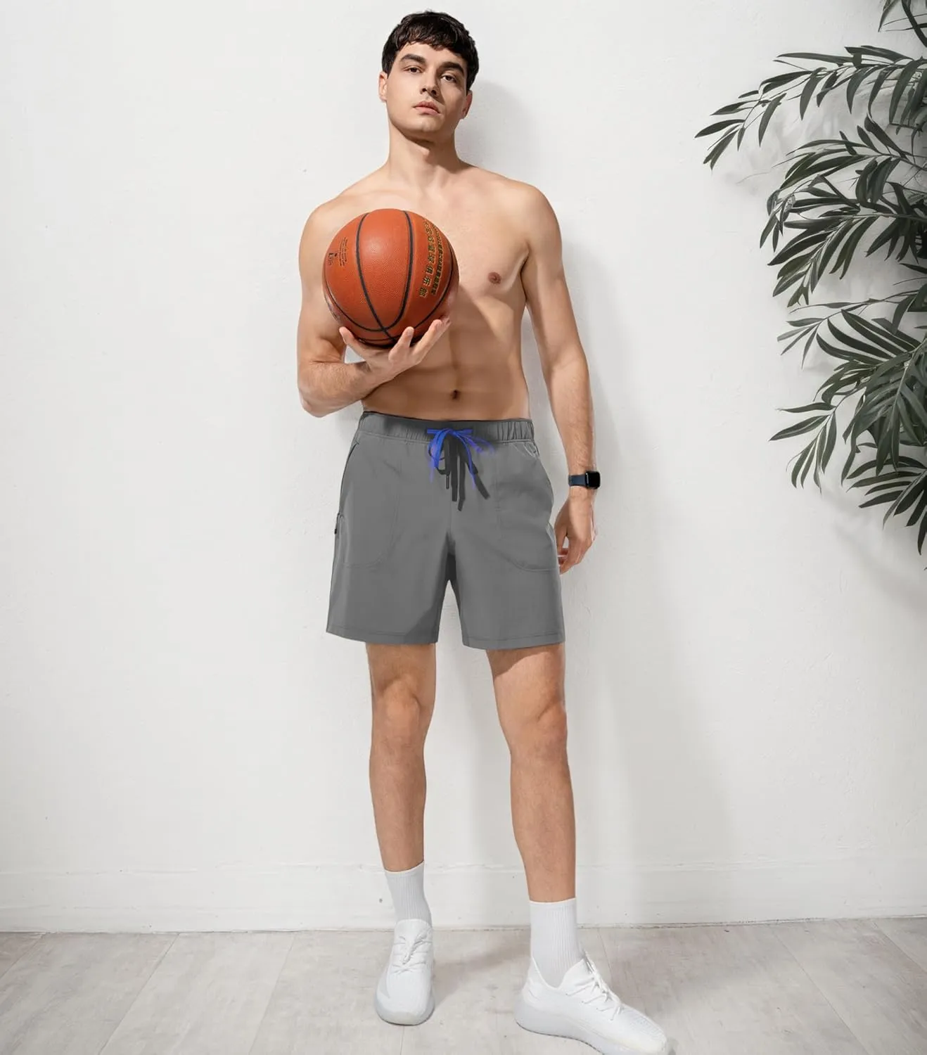 Separatec Mens Athletic Gym Shorts - Breathable Men's Quick Dry Short with Zipper Pockets for Running, Workout
