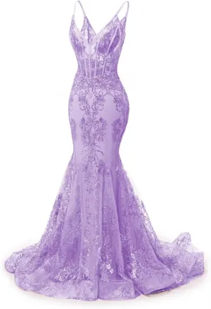 Sparkly Sequin Mermaid Prom Dresses with Train 2025 Spaghetti Straps Corset Formal Dresses Bodycon Ball Gowns XOD0425