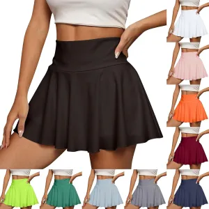 Tennis Skirts for Women High Waisted Tummy Control Pleated Athletic Golf Skorts Skirts Casual Pleated Mini Skater Skirt