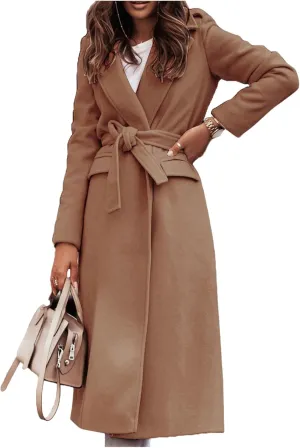Trench Coats for Women Classic Open Front Cardigans Ladies Elegant Long Jacket Lightweight Casual Windbreaker Coat