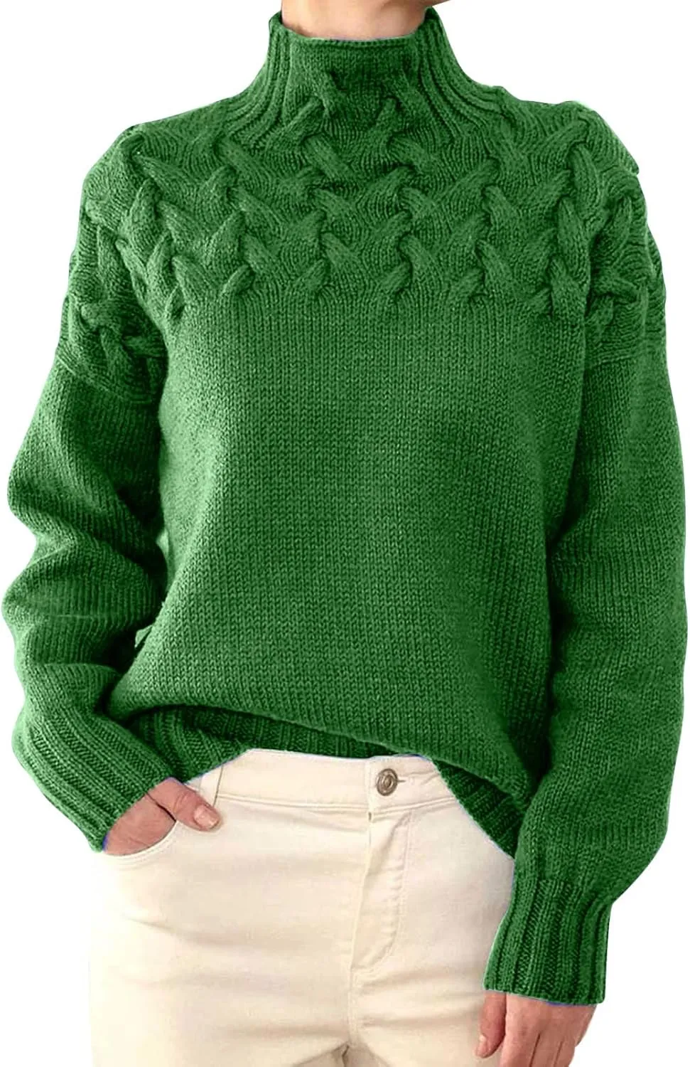 Turtleneck Long Sleeve Shirts Long Sleeve Knitted Pullover Fall Winter Trendy Basic Jumper Tops Crop Sweaters Fall