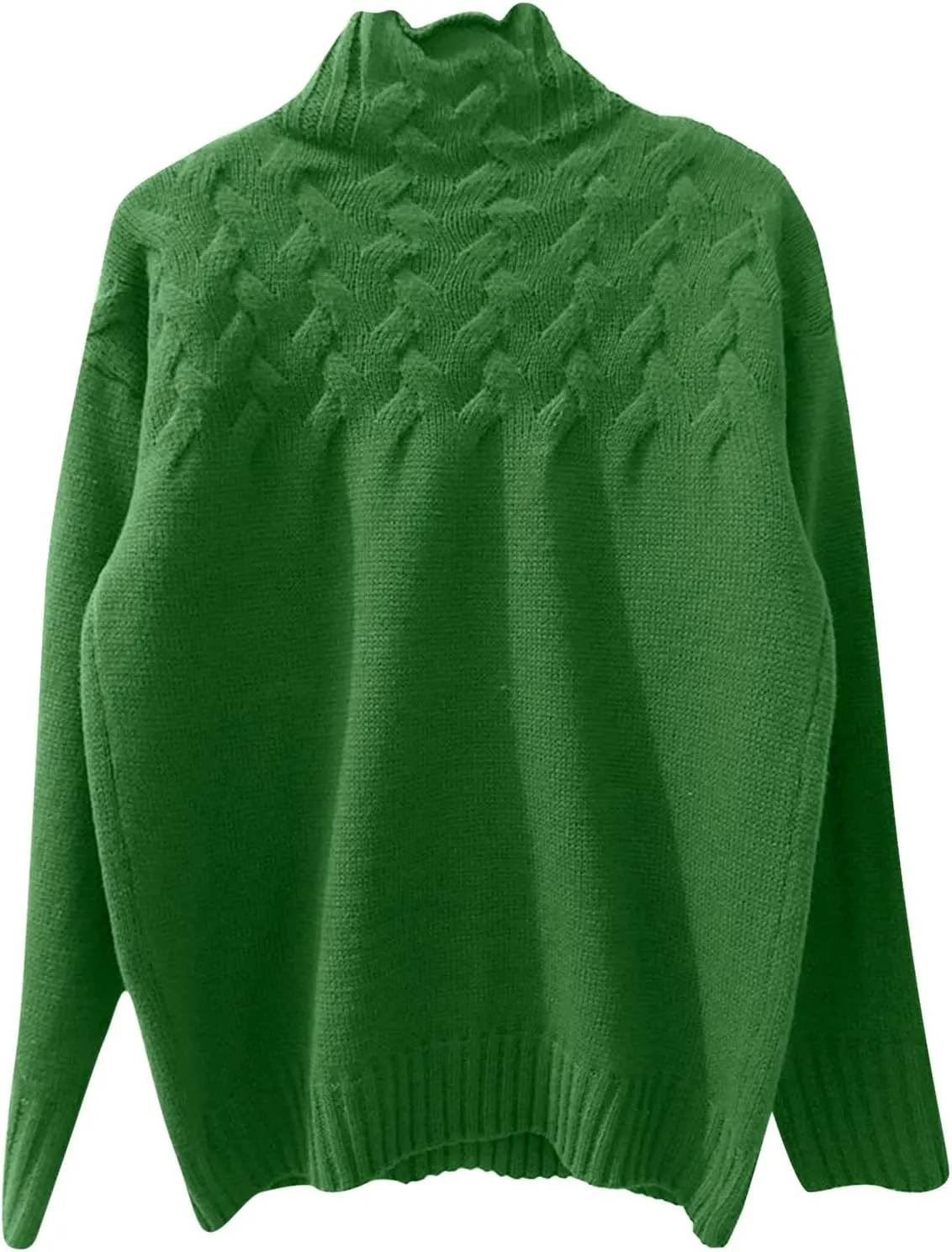 Turtleneck Long Sleeve Shirts Long Sleeve Knitted Pullover Fall Winter Trendy Basic Jumper Tops Crop Sweaters Fall
