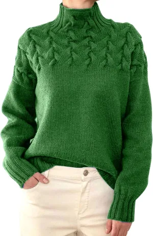 Turtleneck Long Sleeve Shirts Long Sleeve Knitted Pullover Fall Winter Trendy Basic Jumper Tops Crop Sweaters Fall