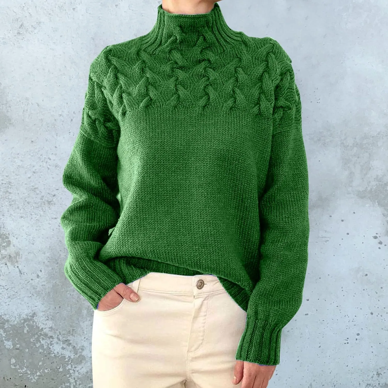 Turtleneck Long Sleeve Shirts Long Sleeve Knitted Pullover Fall Winter Trendy Basic Jumper Tops Crop Sweaters Fall