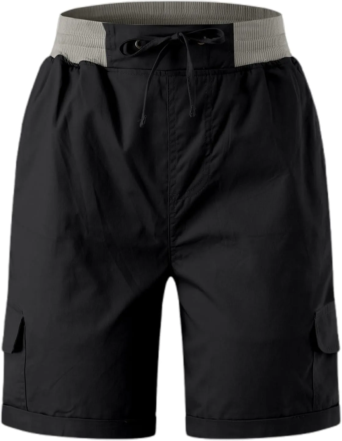 Women Cargo Shorts for Summer Elastic Waist Drawstring Trendy Hiking Outdoor with Pockets Baggy Solid Clothes