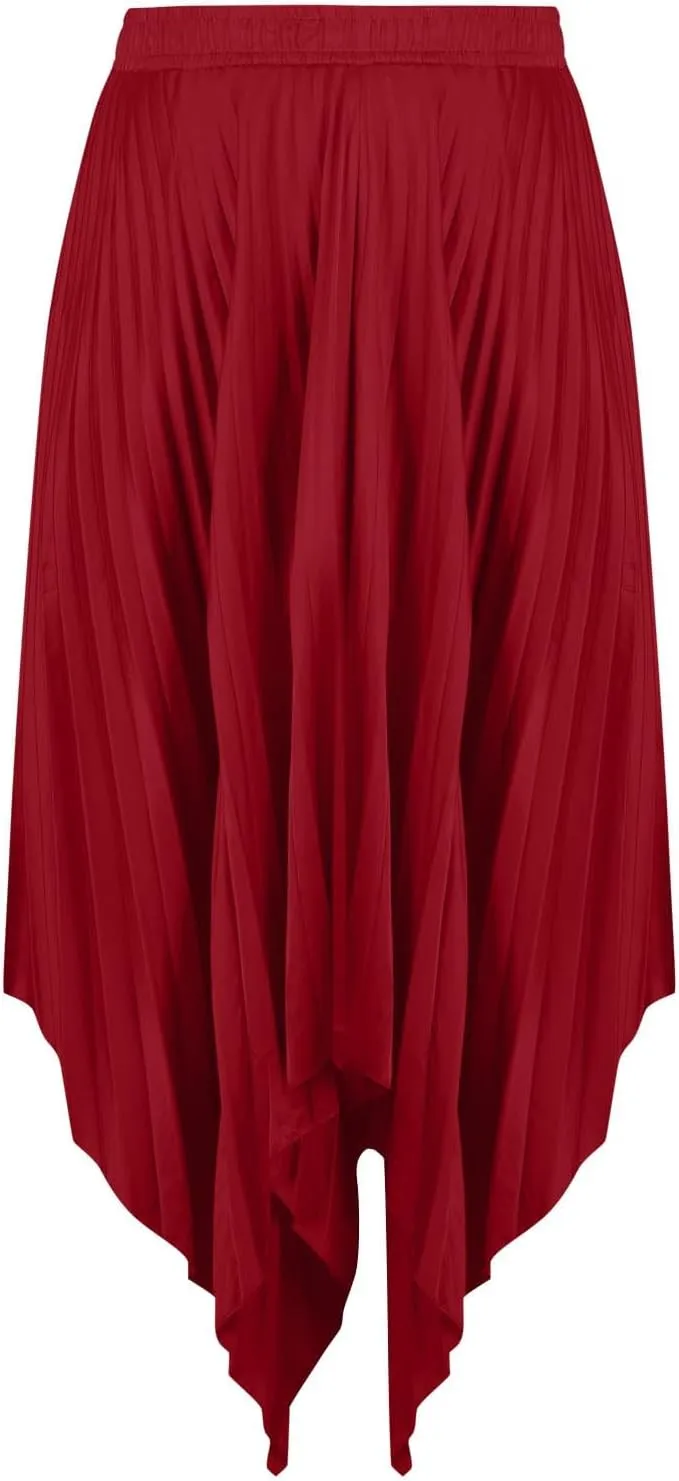 Women High Waisted Flowy Skirts A-line Long Maxi Skirt Casual Summer Pleated Skirts Asymmetrical Skirt Travel Outfit