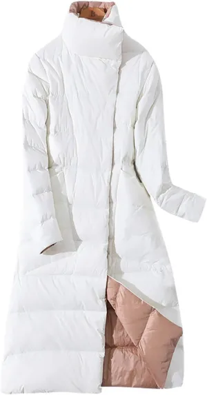 Women Long Down Jackets Plus Size Quilted Puffer Jackets Baggy Maxi Padded Coats Warm Long Sleeve Winter Clothes