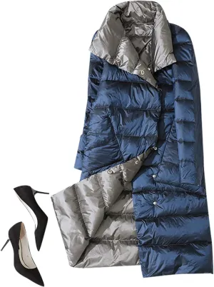 Women Long Down Jackets Plus Size Quilted Puffer Jackets Baggy Maxi Padded Coats Warm Long Sleeve Winter Clothes