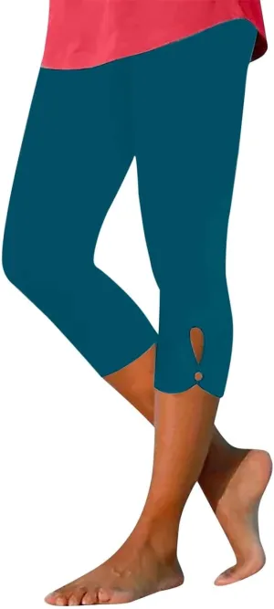 Women's Capris for Summer Dressy Cropped High Waist Yoga Pants Comfy Stretchy Leggings Workout Compression Pants