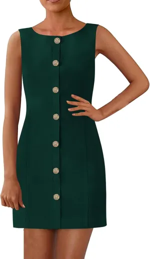Women's Dresses Work Dresses Summer Business Formal Sleeveless Vest Elegant Office Outfits Crew Neck Suit Dress