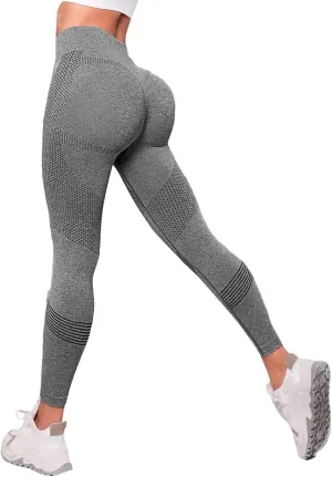 Women's High Waisted Yoga Leggings Tummy Control Seamless Butt Lifting Workout Pants Stretchy Gym Compression Pants