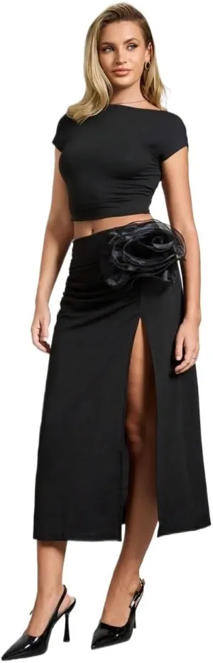 Women's Maxi Skirt Summer Midi High Slit Elegant Skirt