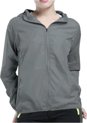 Womens Rain Coat Lightweight Coats Plus Size Casual Sports Windbreaker Hooded Waterproof Windproof Outdoor Jacket