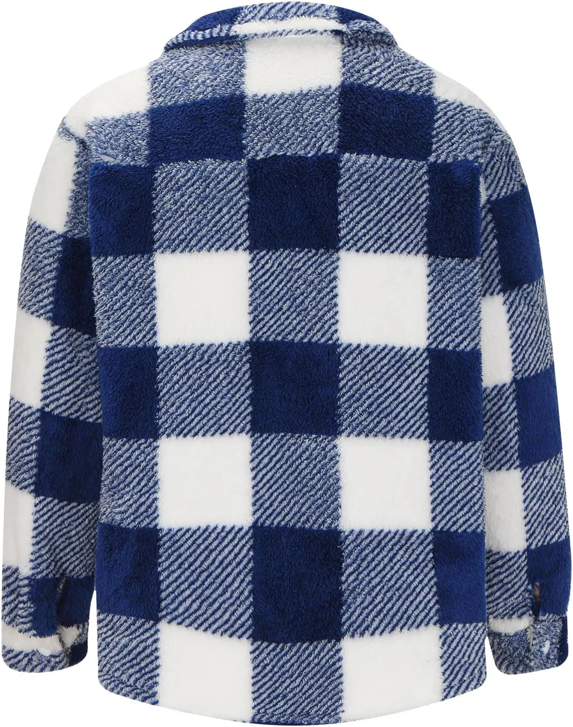 Xiaojmake Men's Warm Sherpa Lined Coat Lapel Collared Plaid Fleece Thick Jacket Flannel Jacket Sherpa Fleece Lined Coats